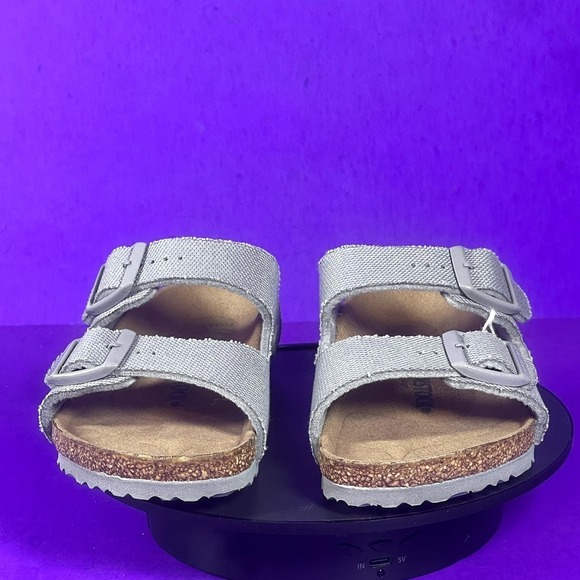 Birkenstock Arizona Vegan Textile Youth Gray Slide Sandals Shoe Size 11-NEW - Picture 2 of 8